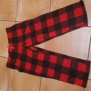 NWT Red Black Buffalo Plaid Fuzzy Pajama Pants XL 16-18